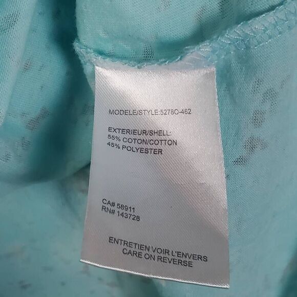 Tribal Jeans Aqua Blue Burnout V-Neck T-Shirt Women’s Medium Lightweight Relaxed - Picture 5 of 5